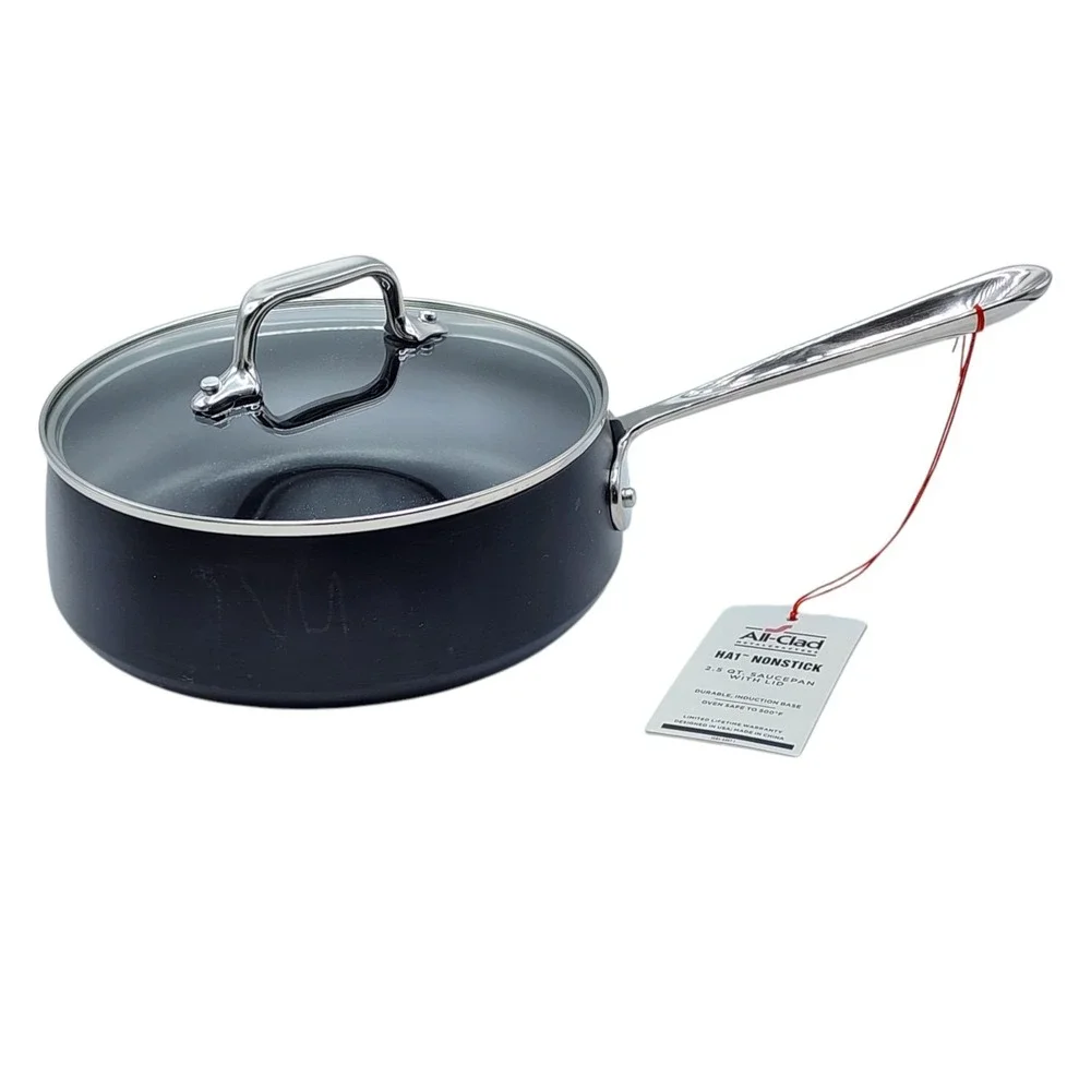 All-Clad HA1 Hard Anodized‎ Nonstick Cookware Saucepan With Lid 2.5Qt Induction